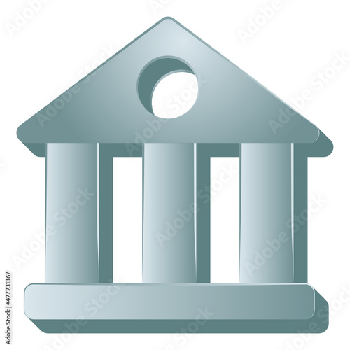 
An editable flat icon of a bank 

