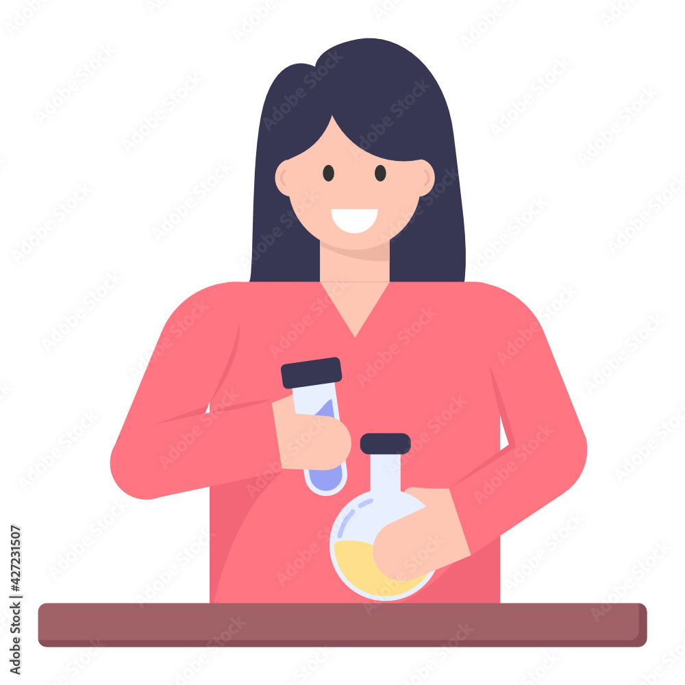 A chemistry teacher concept icon in flat design
A chemistry teacher concept icon in flat design