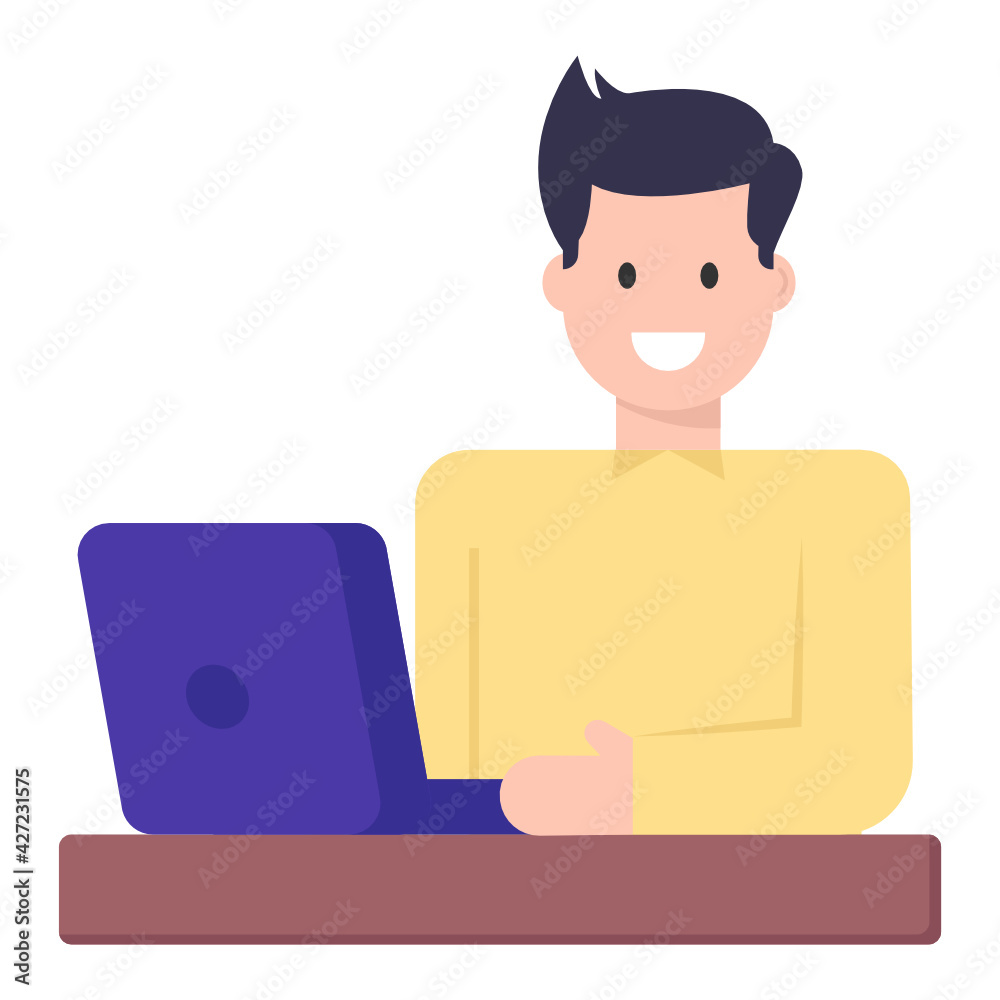 An online lecture flat character download
An online lecture flat character download