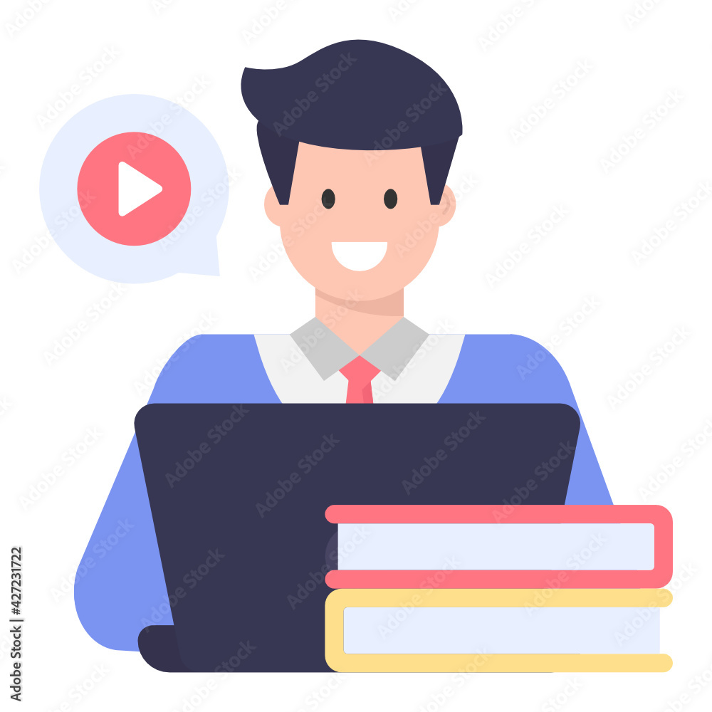 An online lecture flat character download
An online lecture flat character download