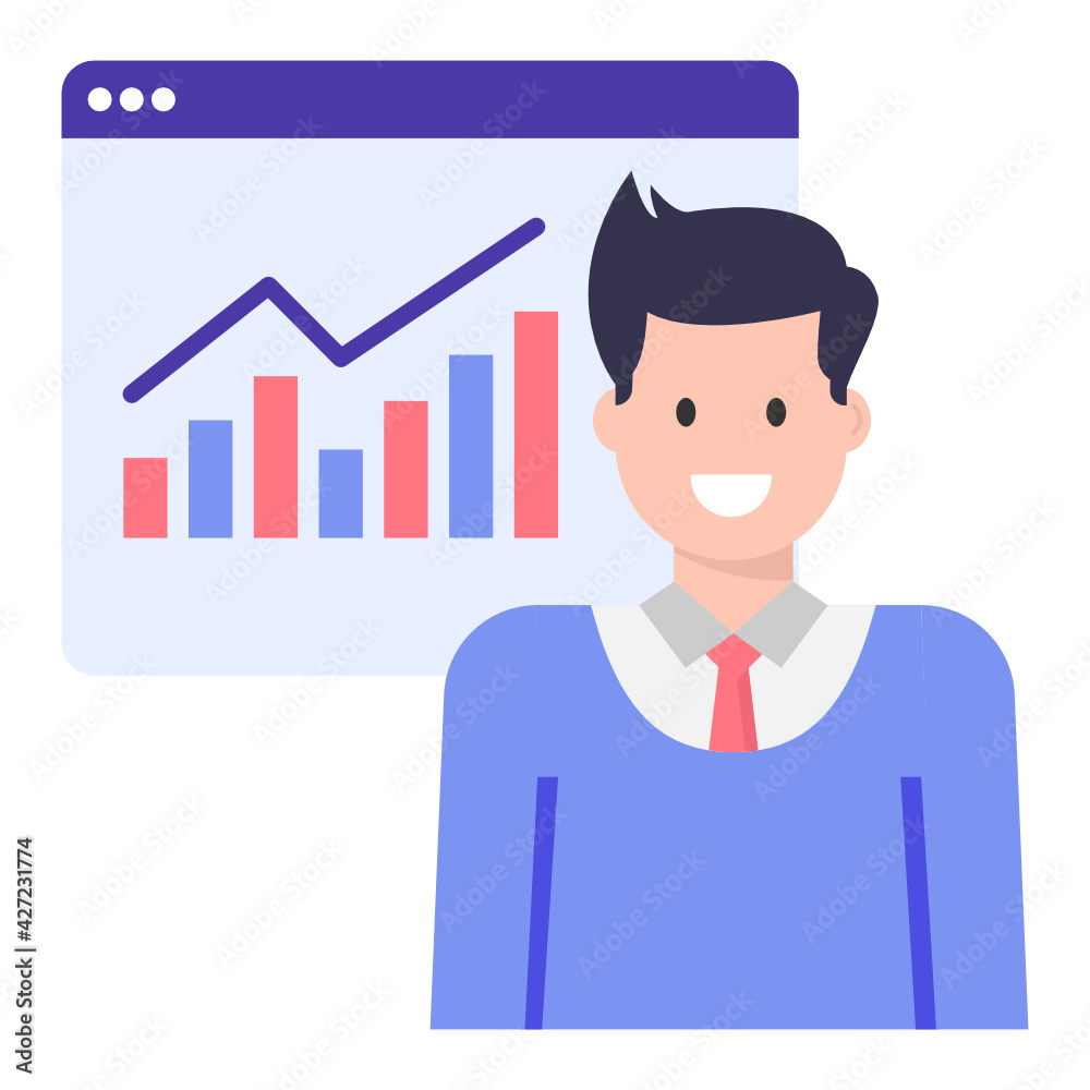 A concept icon of virtual teacher with characters of student and teacher
A concept icon of virtual teacher with characters of student and teacher