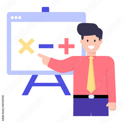 
A mathematics class flat icon, premium download 

