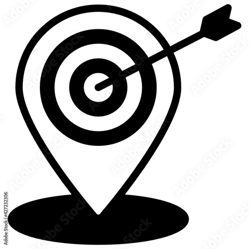 
Geo targeting icon is designed in glyph style  

