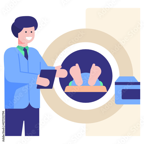 
A ct scan icon in flat character vector 

