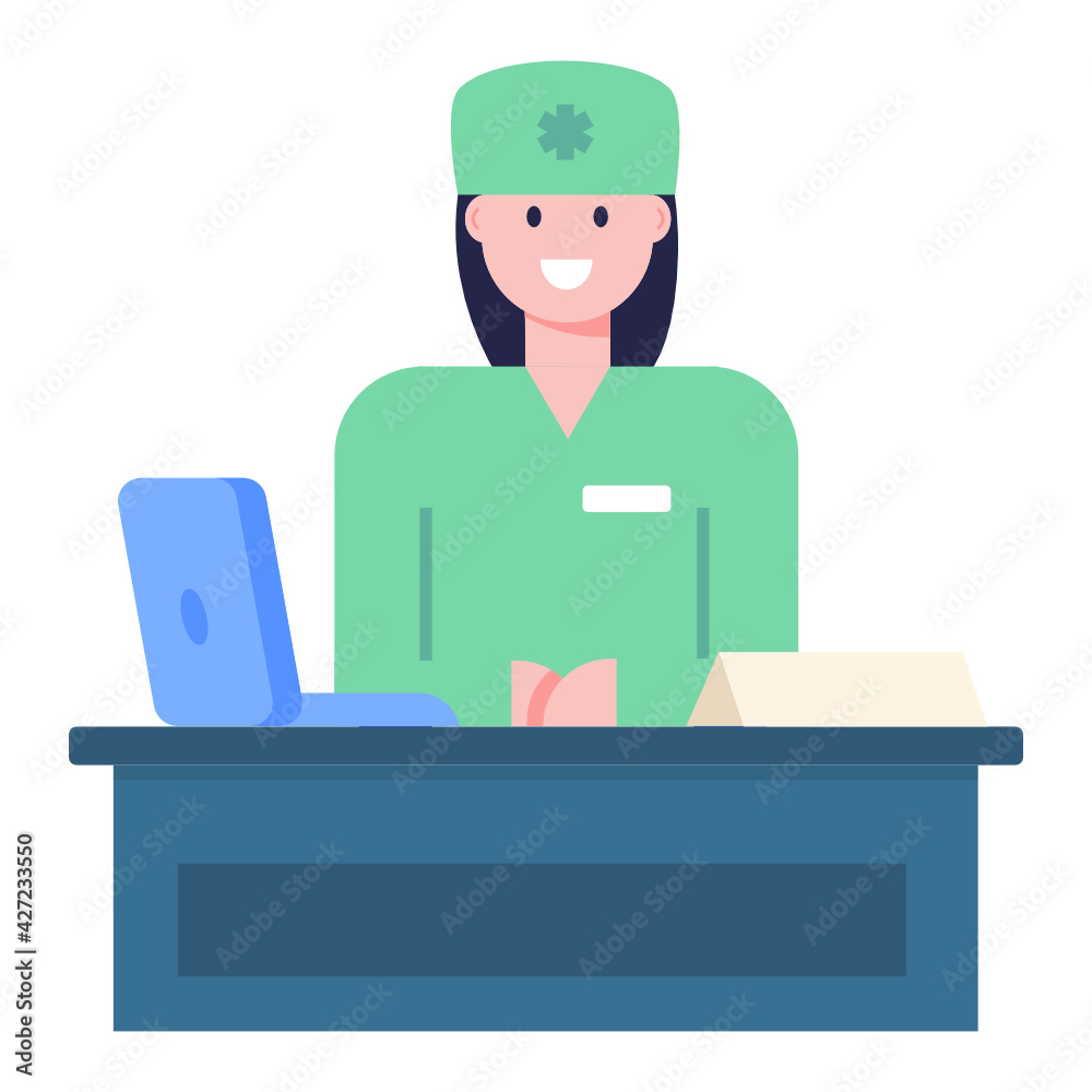 Download this premium flat concept icon of receptionist
Download this premium flat concept icon of receptionist