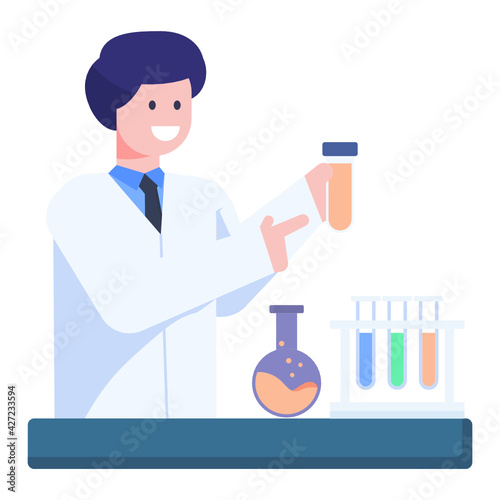 
Well designed flat conceptual icon of lab technician

