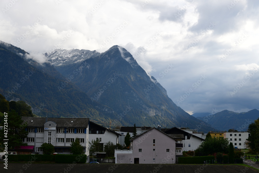 alpine village in Liechtenstein, Europe