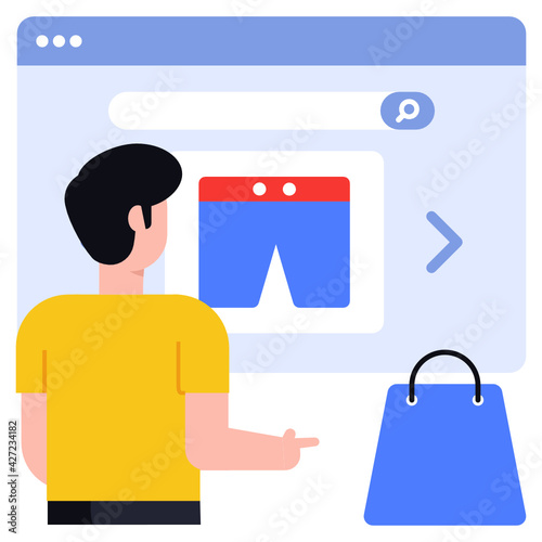 
Download online buy concept icon in flat design 

