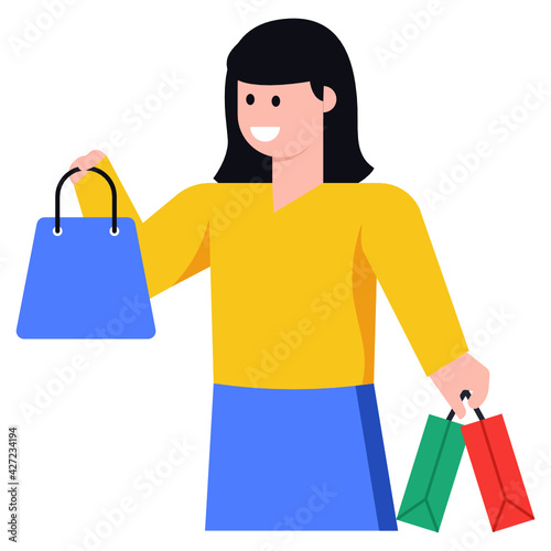 
Download online buy concept icon in flat design 

