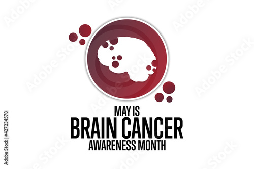 May is Brain Cancer Awareness Month. Holiday concept. Template for background, banner, card, poster with text inscription. Vector EPS10 illustration.