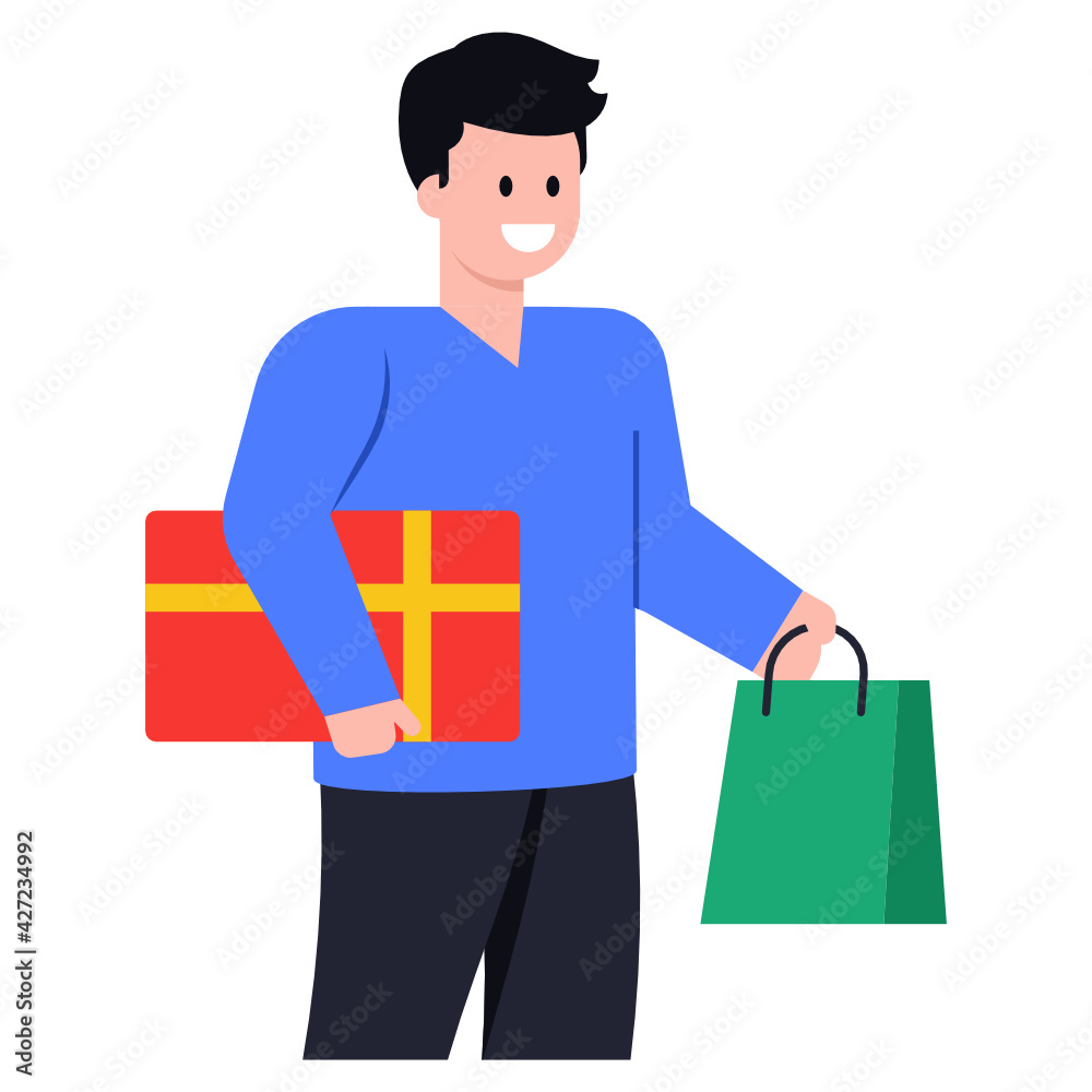 A shopping man flat icon with premium download
A shopping man flat icon with premium download
