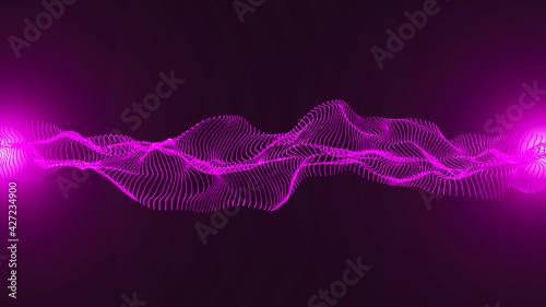 Optical fibers.  Big data background vizualisation. 3d rendering. photo