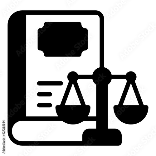 
A trendy solid style icon of law paper, legal document 

