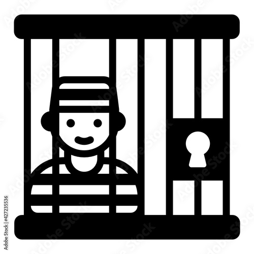 
Prisoner solid style icon, editable vector 

