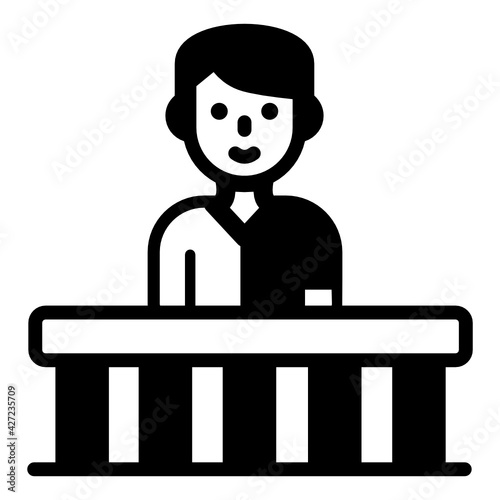 
Well designed solid icon of witness 

