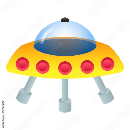 
Unidentified object in the space, space probe icon in flat design 

