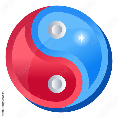 
A chinese philosophy icon in flat design, ying yang vector 

