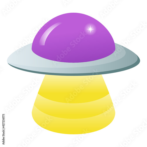 
Unidentified object in the space, space probe icon in flat design 

