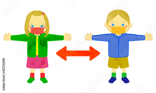 Boy And Girl Social Distancing