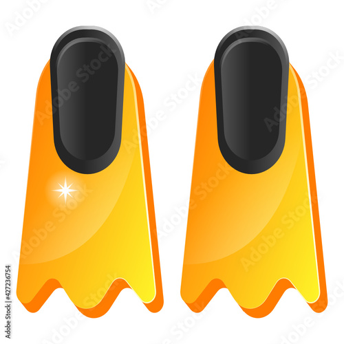 
A diving footwear equipment, flat design of fins 

