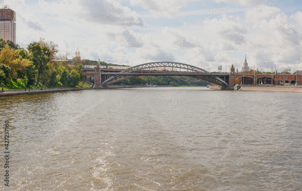 Fototapeta premium Moscow. View from the boat on the Moscow-river at the Novoandreevsky bridge