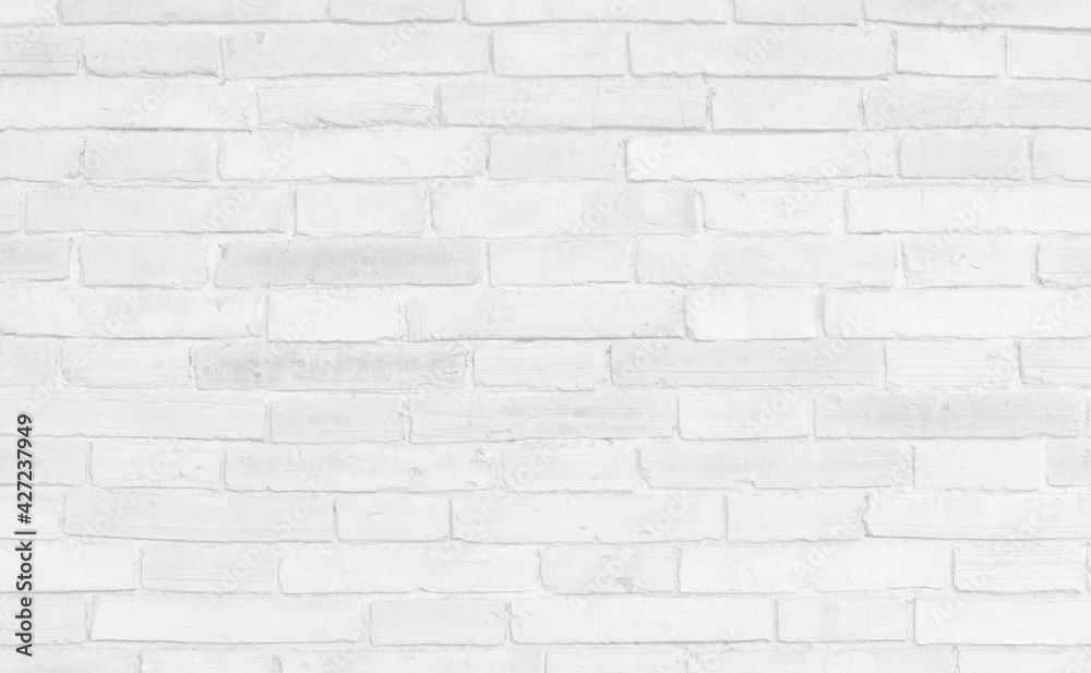 White grey brick wall texture background with old dirty and vintage style pattern.