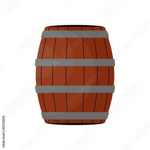 Vector of a wooden barrel