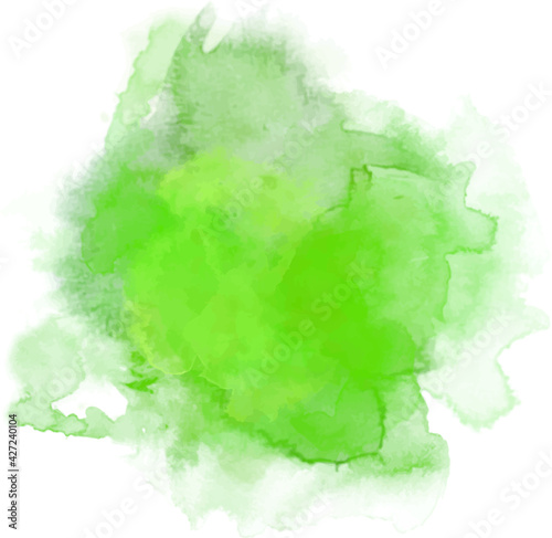 Green water color graphic brush strokes patches effect background.