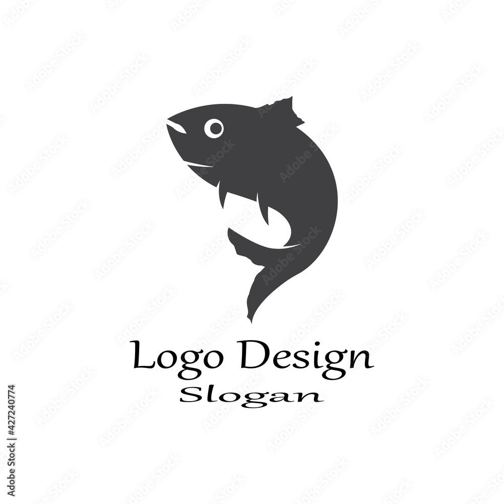 Fish logo template. Creative vector symbol