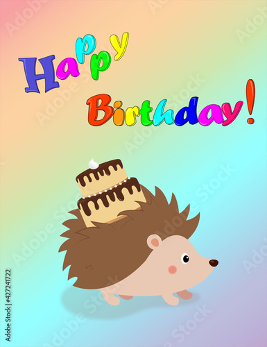 Birthday card Hedgehog photo
