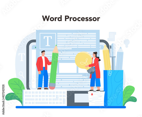 Copywriter online service or platform. Writing and designing texts
