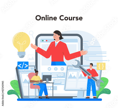Layout designer online service or platform. Web development,