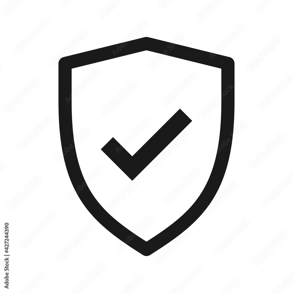 Shield Check Mark Vector Icons set. Shield symbol concept outline illustration vector. Shield Check Mark Vector Icons set. Shield symbol concept outline illustration vector.