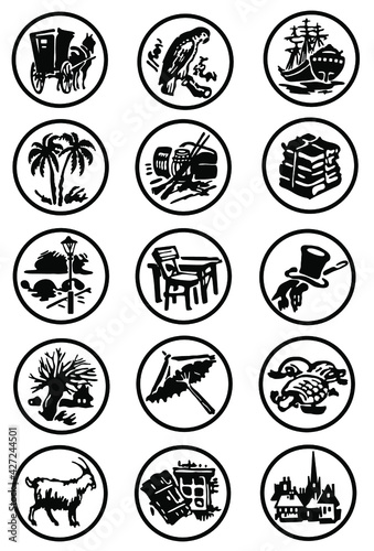Collection of icons about travel.