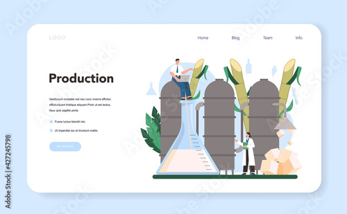 Sugar production industry web banner or landing page. Saccharose