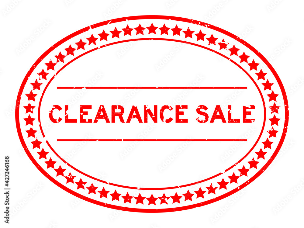 Grunge red clearance sale word oval rubber seal stamp on white background Grunge red clearance sale word oval rubber seal stamp on white background