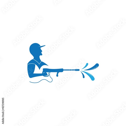 Pressure washing logo template.