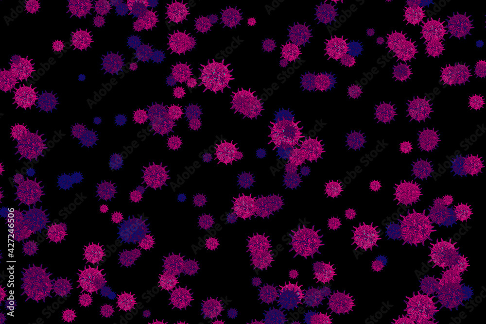 small virus covid 19 ball dark blue magenta was floating in air small virus covid 19 ball dark blue magenta was floating in air