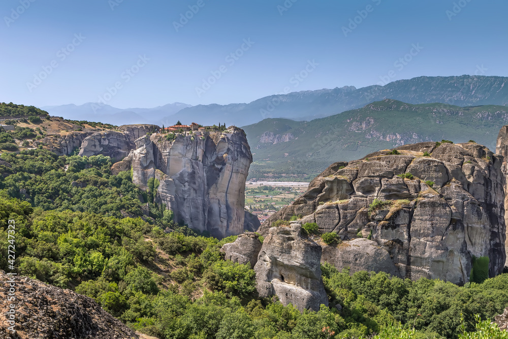 Landscape with monasteres in Meteora, Greece