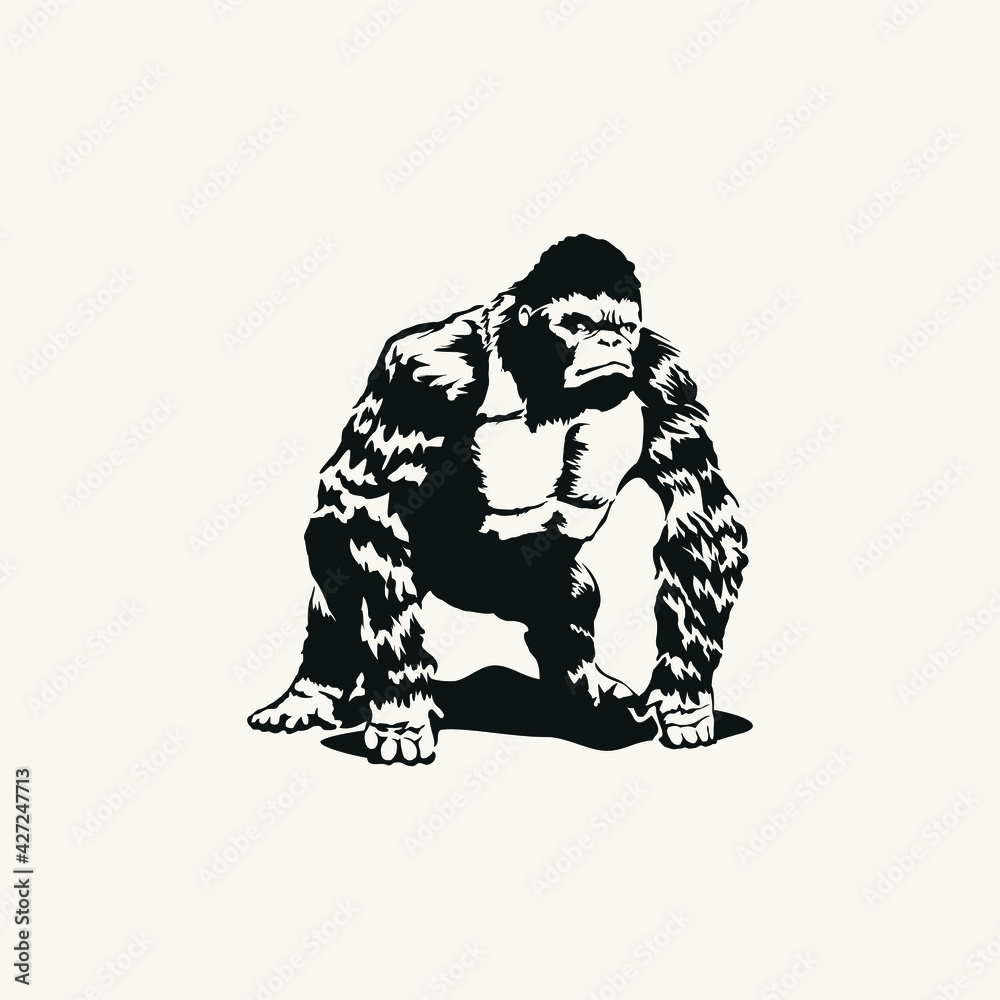a unique and easy-to-recognize gorilla vector. a unique and easy-to-recognize gorilla vector.
