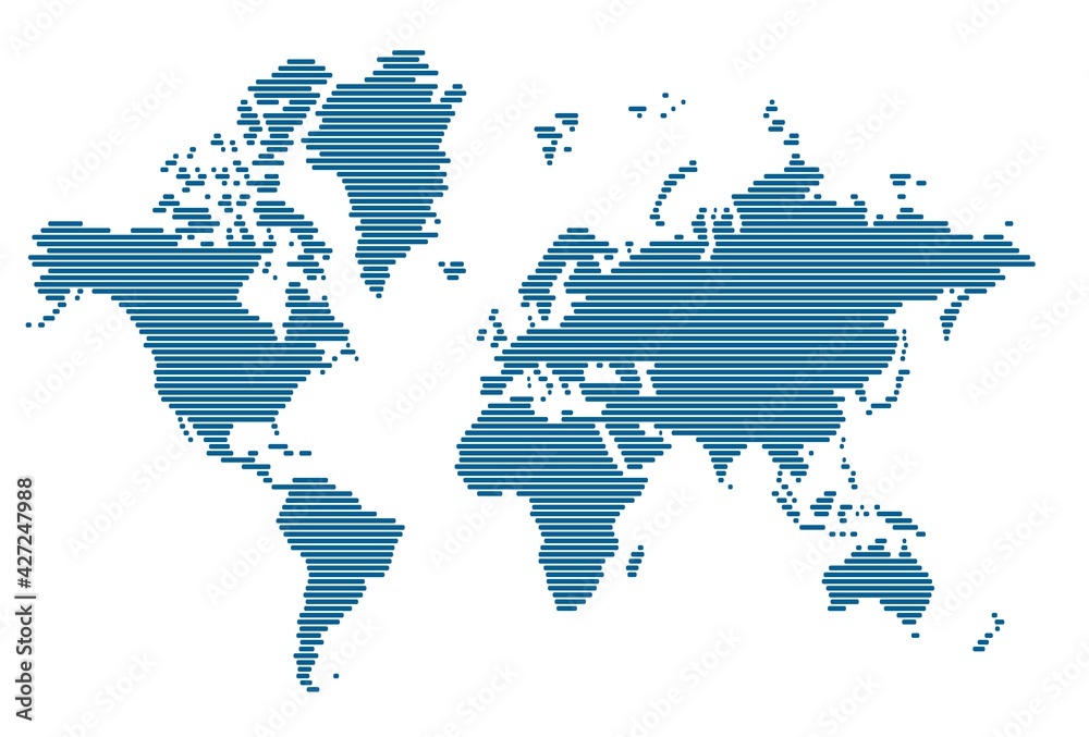 Obraz premium Simplicity modern abstract geometry world map. Vector illustration.