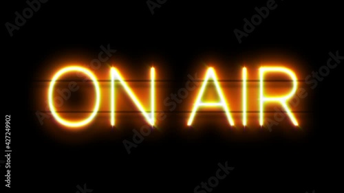 On Air neon sign appear on black background.