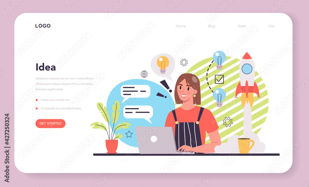 Idea web banner or landing page. Creative innovation and brainstorm. Idea web banner or landing page. Creative innovation and brainstorm.