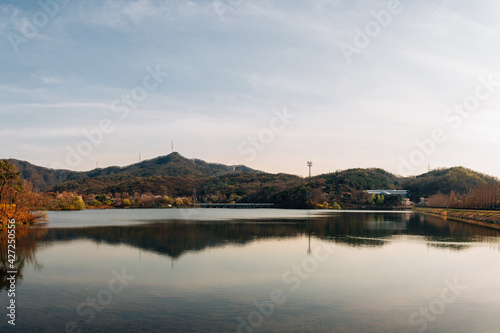 Seoul grand park lake view in Gwacheon, Korea