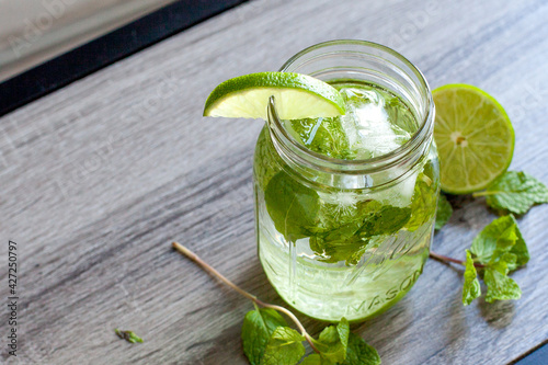 Refreshing lime mojito cocktail for summer