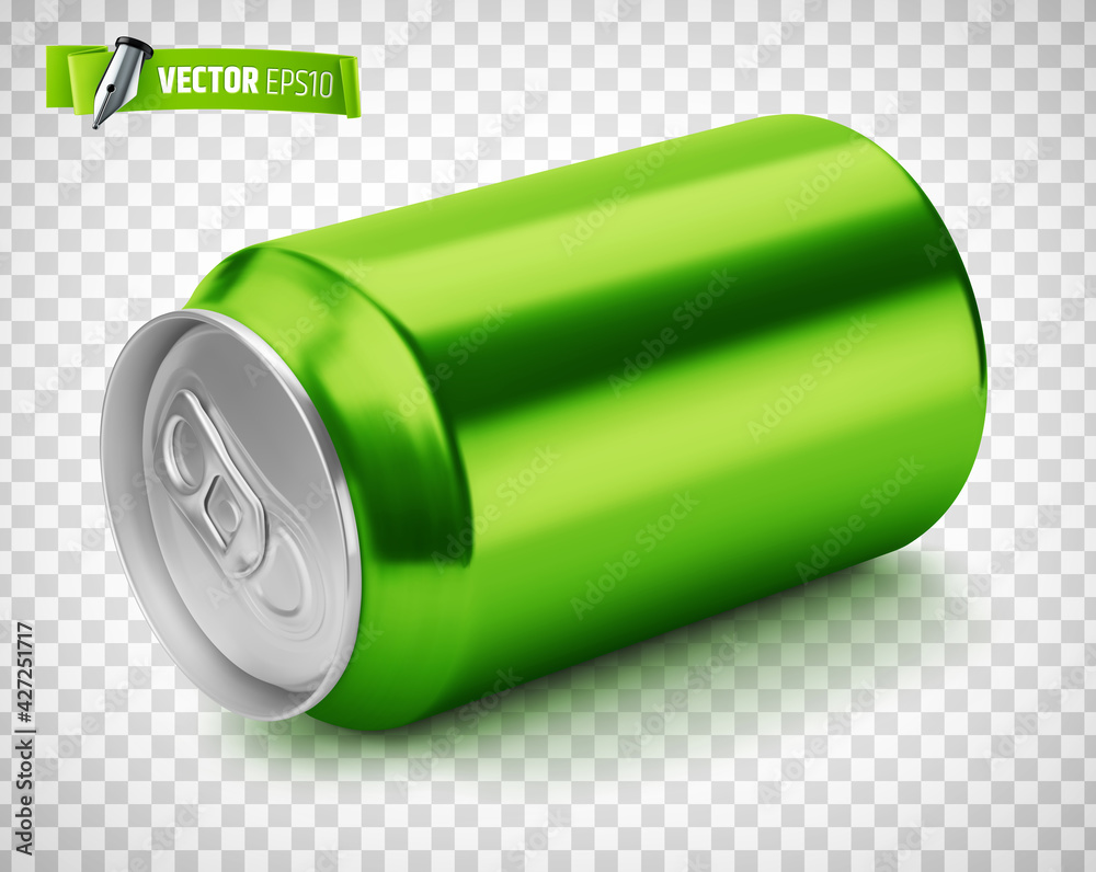 Canette de soda verte vectorielle sur fond transparent Canette de soda verte vectorielle sur fond transparent