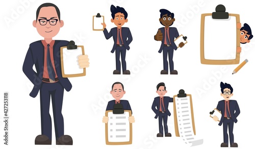 Set of funny cartoon manager
