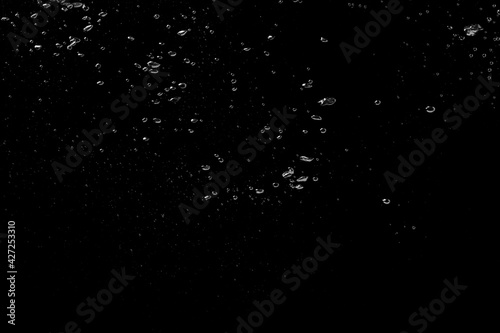 Water bubble on a black