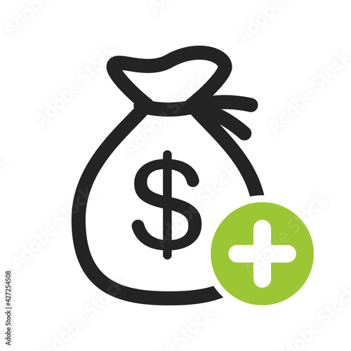 Budget surplus line icon. Clipart image isolated on white background