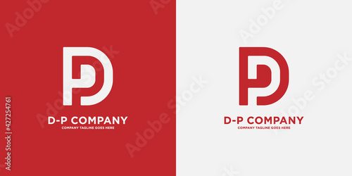 INITIAL LETTER D AND P LOGO DESIGN ILLUSTRATION. LUXURY SIMPLE LOGO DESIGN ILLUSTRATION
